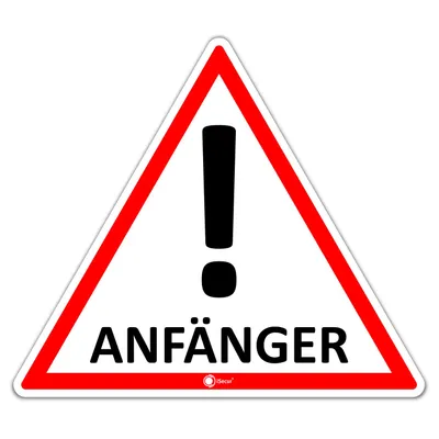 Produktbild von Anfänger I Aufkleber_innenklebend_groß I hin_290