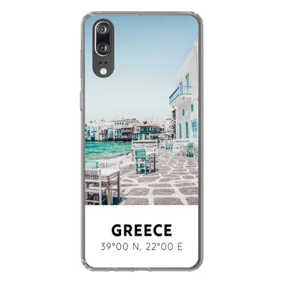 Produktbild von MuchoWow® Handyhülle Schutzhülle Hülle für Huawei P20 Griechenland - Meer - Blau Silikon Softcase Handy Hülle - Hardcover