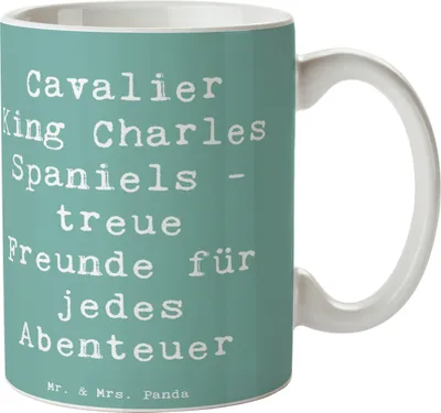 Produktbild von Mr. & Mrs. Panda Teetasse Spruch Cavalier King Charles Spaniel Freunde - Meeresbrise - Geschenk, Hund, Tasse, Hunderassen Charakter, Freundschaft, Hunderasse, liebevoll