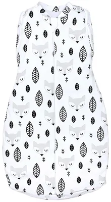 Produktbild von TupTam Baby Pucksack e Materialien Swaddle Bag Wattiert Babyschlafsack 2.5 TOG unisex, Farbe: Wattiert 2.5 TOG / Füchse Weiß Grau, Größe: 0-3 Monate