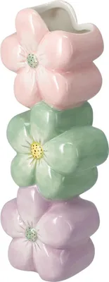 Zdjęcie produktu dla Ceramiczny wazon dekoracyjny z motywem kwiatów BLOMMA, 23 cm