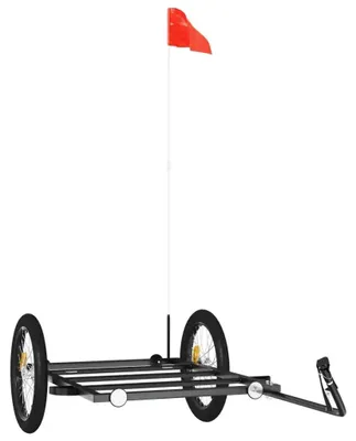 Produktbild von Fahrradanhänger für Hunde - Transportanhänger für mittelgroße Hunde - 135x68x37 cm - Stabiler Eisenrahmen - Armeegrün