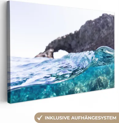 Produktbild von OneMillionCanvasses® - Leinwandbilder - 140x90 cm, Wasser - Golf - Meer, Wandbilder Kunstdruck Wanddekoration