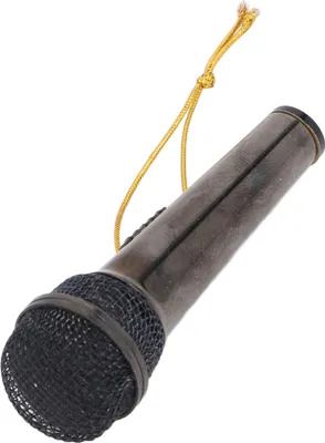 Imagen del producto de Modelo en miniatura de micrófono, decoración realista, artesanía exquisita, instrumento musical simulado, adorno y accesorio para niños y bebés