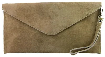 Productafbeelding van modamoda T106: Dames clutch van wildleder met ruw leer, geschikt als handtas, schoudertas of avondtas