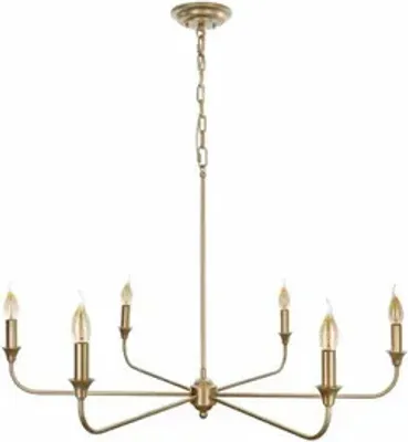 Produktbild von Kronleuchter Chic - Gold Modernes Design Ohne Lampenschirm Elegante Pendelleuchte Hängeleuchte Stilvolles Hochwertige