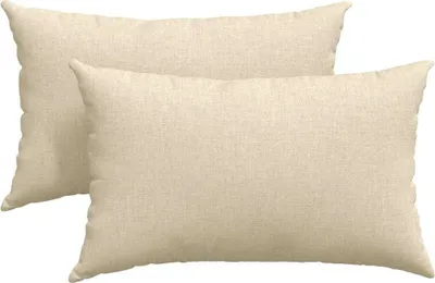 Image de vidaXL Coussins de canapé 2 pcs Crème 50 x 30 cm tissu