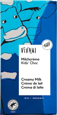 Obrázek produktu pro Bio Kids mléčná čokoláda s náplní BIO 100 g VIVANI VIVANI
