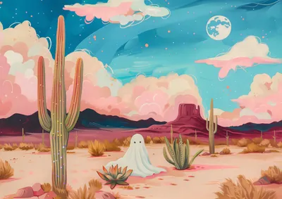 Image de Affiche 29,7 x 21 cm Esprit parmi les cactus