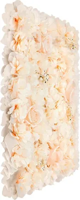 Produktbild von Künstliche Blumenwand Panel - Set 6 Stück 60 x 40 cm - Seidenrosen Dahlien Hortensien - Hochzeits Fotohintergrund Deko - Innenraum Wohn Deko Party - Hellgelb