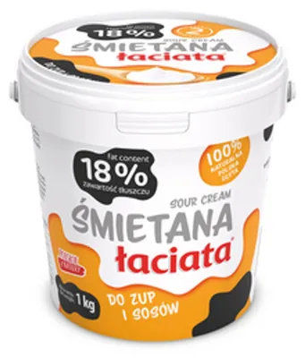 Zdjęcie produktu dla Śmietana Łaciata 18% 1 kg
