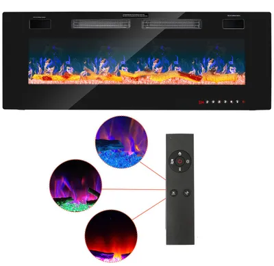 Image de Cheminée électrique de 50 pouces, 750 W/1500 W, avec contrôle via application et télécommande