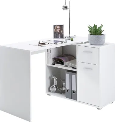 Obrázek produktu pro Eckschreibtisch >Carmen< in Weiß - 83x74x117cm (BxHxT)