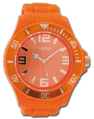 Imagen del producto de Oozoo Damenuhr: Reloj de pulsera para mujer, correa de silicona naranja, movimiento de cuarzo, esfera analógica, modelo D3UOC5034A