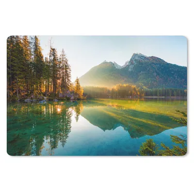 Produktbild von MuchoWow® Mauspad Mousepad See - Wald - Berge - Natur - Sonne - Landschaft 27x18 cm - Mousepads - Maus Mat - Pad - Mausunterlage - Büroartikel - Desk Matten