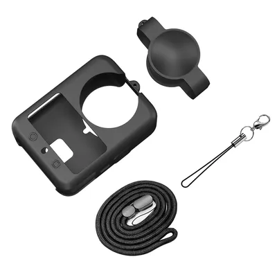 Produktbild von Silikonhülle kompatibel mit DJI Osmo Action 360 Kamera – Schutzhülle mit Objektivschutzkappe, Lanyard & Anti-Verlust-Seil