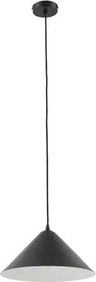 Produktbild von Lindby Hängeleuchte Clarine, schwarz/weiß, Ø 32 cm, Metall