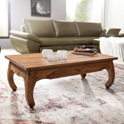 Produktbild von FineBuy Couchtisch Sheesham Massiv-Holz 110 cm breit Wohnzimmer-Tisch Design dunkel-braun Landhaus-Stil Beistelltisch