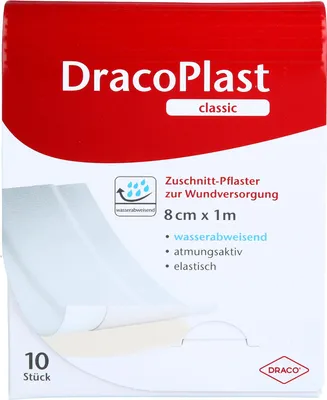Produktbild von DracoPlast Classic Pflaster 8 cm x 1 m weiß wasserabweisend und zuschneidbar, 1 St. Pflaster