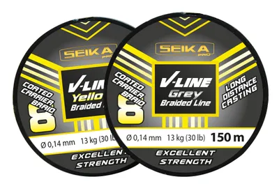 Produktbild von Geflochtene Schnur gelb V-Line Angelschnur 150 m Ø 0,08 mm