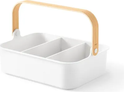 Immagine prodotto di Umbra Organizer Bellwood, Aufbewahrungsbehälter mit Griff, Recyceltes ABS, Weiß, Natur, 36 x 26 x 13 cm, 1019942-668