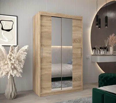 Obrázok produktu pre Šatníková skriňa s posuvnými dverami v šírke 120 cm TIMEA 1 - dub sonoma