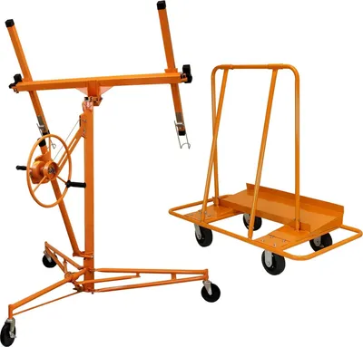 Image de Lève-panneaux, diable pour panneaux, lève-panneaux 3,5 m, chariot pour panneaux 1 000 kg, transporteur de panneaux, aide au montage de plaques de plâtre, élévateur de panneaux, construction sèche, chariot pour plaques de plâtre, plaques de plâtre