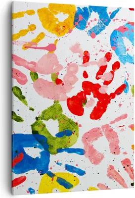 Produktbild von Bild auf Leinwand - Leinwandbild - Einteilig - Drucke Hände Komposition mehrfarbig - 50x70cm - Wand Bild - Wandbilder - Leinwanddruck - Wanddekoration - Leinwand bilder - Wandbild - PA50x70-2876