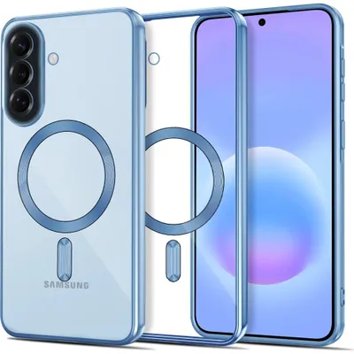 Produktbild von Handyhülle mit Kameraabdeckung für Galaxy A37 5G, Tech-Protect MagFlex für MagSafe, Transparent und Blau
