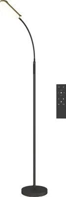 Zdjęcie produktu dla Lampa stojąca LED, 5 trybów, funkcja pamięci, regulowana jasność, stal, czarna