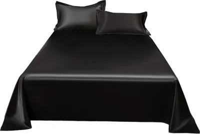 Produktbild von Satin-Bettlaken-Set, 90 x 98 Zoll – Eisseide, maschinenwaschbar