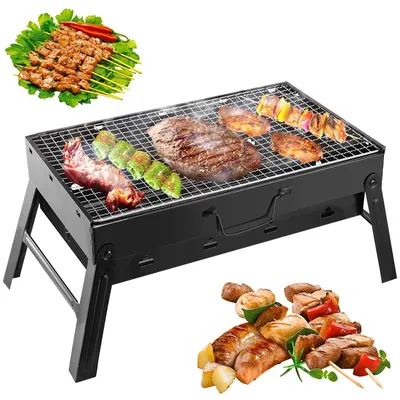 Produktbild von Holzkohlegrill, Reisegrill, Edelstahl Campinggrill, Klappgrill, Koffergrill, Tischgrill, Gartengrill, für Picknick, Garten, Terrasse, Camping, Reisen