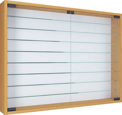 Zdjęcie produktu dla Wiszące szklane pokrowce | Szkło z bezpiecznym szkłem ESG | Wymiary: H. 60 x W. 80 x D. 10 cm | Wiszące pudełko szklane | Nowoczesne i oszczędne miejsce | Szklana szafka ekspozycyjna - Mandosa XXL