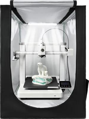 Obrázek produktu pro Stan pro 3D tiskárny VEVOR (55 x 65 x 75 cm), prachotěsný ochranný kryt s konstantní teplotou a LED osvětlením, kompatibilní s běžnými modely Creality/ELEGOO/Anycubic