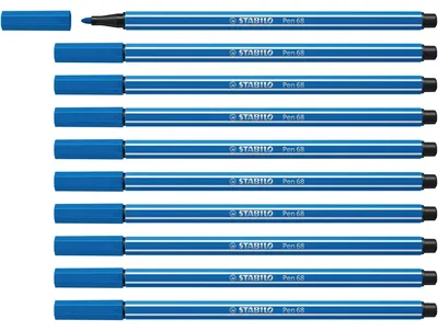 Obrázok produktu pre STABILO Pen 68, 1 farba/farieb, Modrá, Guličkové zakončenie, 1 mm, Modrá, Šesťhranný