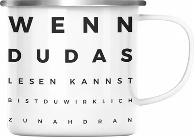 Produktbild von Trendation - Optiker Geschenk Emaille Tasse Augenarzt Lustiger Spruch Augenarztpraxis Geschenke Optikerin Meister Meisterin (Silber)