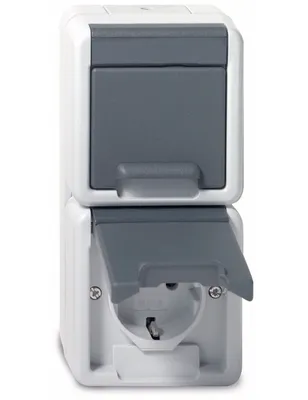 Produktbild von GIRA 078030, CEE 7/3, CEE 7/4, Grau, 250 V, 16 A