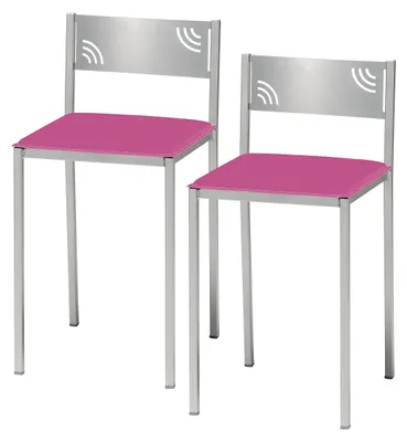 Image de Chaise de cuisine avec dossier bas et revêtue de similicuir