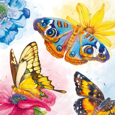 Produktbild von Serviette "Watercolour Butterflies"
