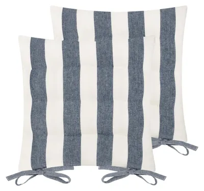 Immagine prodotto di Cuscini per seduta a righe in cotone, modello "Yard Hayle", colore blu navy, dimensioni 40 x 40 m