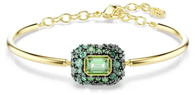 Produktbild von Swarovski Sublima Armreif, Oktagon-Schliff, Grün, 18K goldbeschichtet
