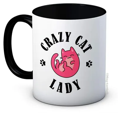 Kaffeetasse mit Katzenmotiv, Keramik, 312 ml, spülmaschinenfest