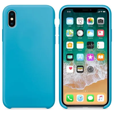 Produktbild von starfix Silikon-Tasche Schutz-Hülle Cover für iPhone XS / X blau