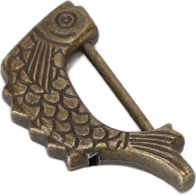 Obrázek produktu pro Starožitné ryby ve tvaru retro visací zámek staromódní Vintage mosazný zámek 3,2 cm rozteč pro šperkovnici