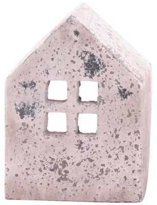 Produktbild von Windlicht Haus Antik Optik Zement creme 19,5 cm