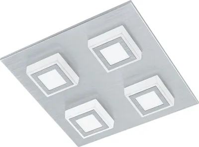 Produktbild von EGLO LED Deckenleuchte Masiano, 4 flammige Deckenlampe, Wohnzimmerlampe aus Aluminium und Kunststoff, Flurlampe, warmweiß