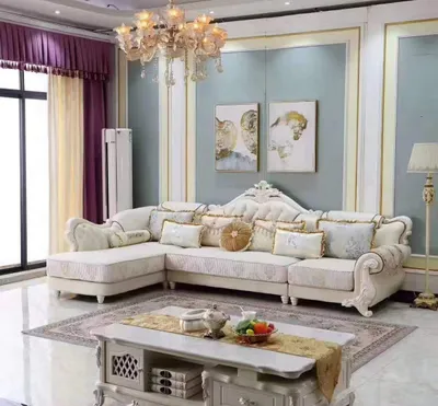 Produktbild von Klassische Ecksofa Couch Polster Möbel Ecksofas Sofa Textil Barock