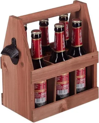 Zdjęcie produktu dla Drewniany uchwyt na piwo z otwieraczem do butelek