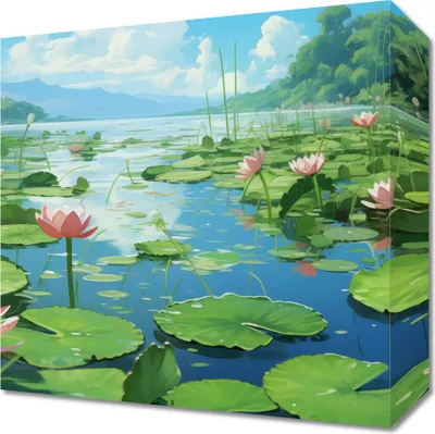 Produktbild von Bild 30x30cm Idylle mit Seerosen