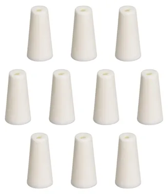 Gummistopfen mit Bohrung, 9–14 mm, beige, 10 Stück